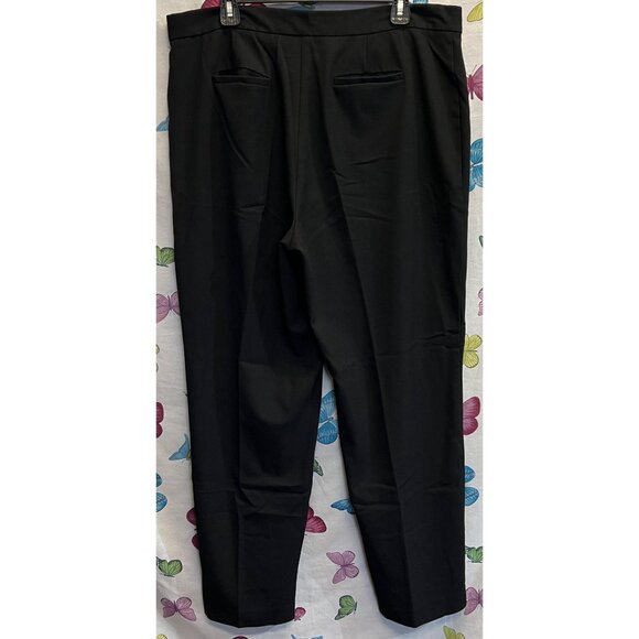 Liz Claiborne Womens Black Dress Pants 16 Flat Front Polyester Blend - Picture 2 of 3